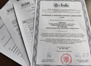 Osvědčení ASLAB o správné činnosti laboratoře máme až do roku 2030