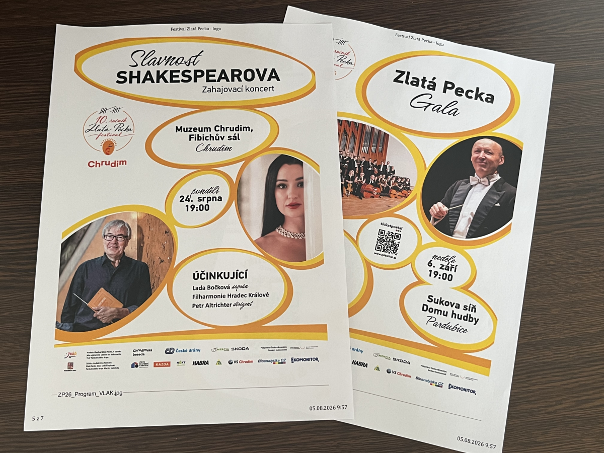 Jsme partnerem 10. ročníku hudebního festivalu Zlatá Pecka Chrudim