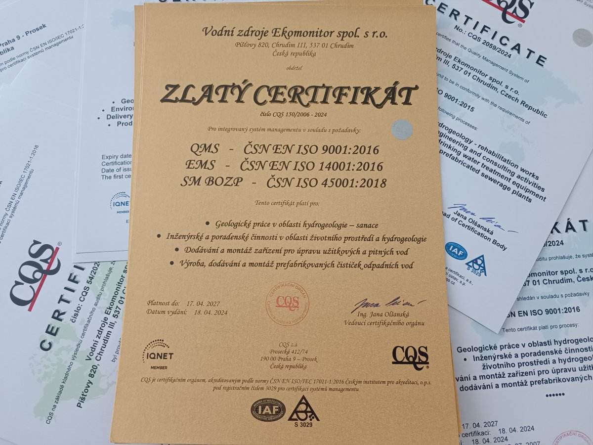 Obhájili jsme certifikaci integrovaného systému managementu