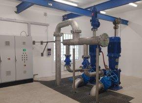 Vystrojení akumulační nádrže a elektroinstalace ČS Klešice